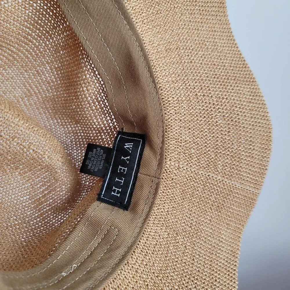 Wyeth Paper Straw Hat Floppy Neutral Sun‎ Summer Adult One Size